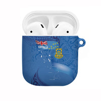 Tuvalu Heritage AirPods Case Map of the Islands and Polynesia Pattern LT03 Blue - Polynesian Pride