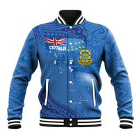 Tuvalu Heritage Baseball Jacket Map of the Islands and Polynesia Pattern LT03 Unisex Blue - Polynesian Pride