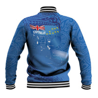 Tuvalu Heritage Baseball Jacket Map of the Islands and Polynesia Pattern LT03 - Polynesian Pride