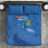 Tuvalu Heritage Bedding Set Map of the Islands and Polynesia Pattern LT03 Blue - Polynesian Pride