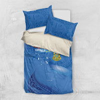 Tuvalu Heritage Bedding Set Map of the Islands and Polynesia Pattern LT03 US Twin 172cm x 218cm Blue - Polynesian Pride