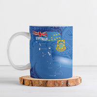 Tuvalu Heritage Ceramic Mug Map of the Islands and Polynesia Pattern LT03 Blue - Polynesian Pride