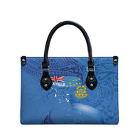 Tuvalu Heritage Leather Bag Map of the Islands and Polynesia Pattern LT03 - Polynesian Pride