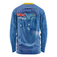 Tuvalu Heritage Long Sleeve Shirt Map of the Islands and Polynesia Pattern LT03 - Polynesian Pride
