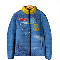 Tuvalu Heritage Padded Jacket Map of the Islands and Polynesia Pattern LT03 - Polynesian Pride