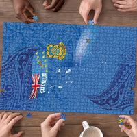 Tuvalu Heritage Puzzle Map of the Islands and Polynesia Pattern LT03 - Polynesian Pride