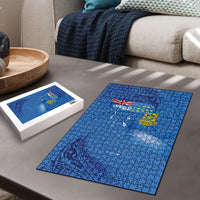 Tuvalu Heritage Puzzle Map of the Islands and Polynesia Pattern LT03 - Polynesian Pride