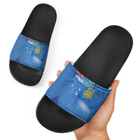 Tuvalu Heritage Slide Sandals Map of the Islands and Polynesia Pattern LT03 - Polynesian Pride