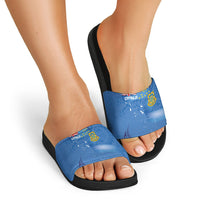 Tuvalu Heritage Slide Sandals Map of the Islands and Polynesia Pattern LT03 - Polynesian Pride