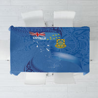 Tuvalu Heritage Tablecloth Map of the Islands and Polynesia Pattern LT03 Blue - Polynesian Pride