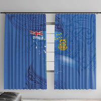 Tuvalu Heritage Window Curtain Map of the Islands and Polynesia Pattern LT03 With Hooks Blue - Polynesian Pride