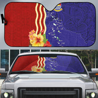 Kiribati Heritage Auto Sun Shade Map of the Islands and Polynesia Pattern LT03 Multicolor - Polynesian Pride