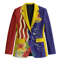 Kiribati Heritage Blazer Map of the Islands and Polynesia Pattern LT03 Unisex Multicolor - Polynesian Pride