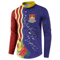 Kiribati Heritage Button Sweatshirt Map of the Islands and Polynesia Pattern LT03 - Polynesian Pride