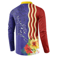 Kiribati Heritage Button Sweatshirt Map of the Islands and Polynesia Pattern LT03 - Polynesian Pride