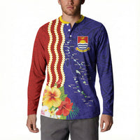 Kiribati Heritage Button Sweatshirt Map of the Islands and Polynesia Pattern LT03 - Polynesian Pride