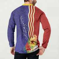 Kiribati Heritage Button Sweatshirt Map of the Islands and Polynesia Pattern LT03 - Polynesian Pride