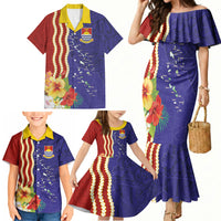 Kiribati Heritage Family Matching Mermaid Dress and Hawaiian Shirt Map of the Islands and Polynesia Pattern LT03 - Polynesian Pride