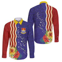 Kiribati Heritage Family Matching Off The Shoulder Long Sleeve Dress and Hawaiian Shirt Map of the Islands and Polynesia Pattern LT03 Dad's Shirt - Long Sleeve Multicolor - Polynesian Pride