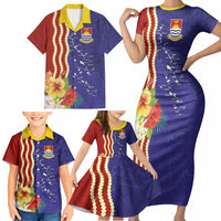 Kiribati Heritage Family Matching Short Sleeve Bodycon Dress and Hawaiian Shirt Map of the Islands and Polynesia Pattern LT03 - Polynesian Pride