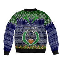 personalised-pohnpei-state-christmas-bomber-jacket-coat-of-arms-beautiful-merry-xmas-snowflake