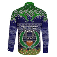 Personalised Pohnpei State Christmas Family Matching Long Sleeve Bodycon Dress and Hawaiian Shirt Coat of Arms Beautiful Merry Xmas Snowflake LT03 - Polynesian Pride