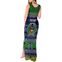 Personalised Pohnpei State Christmas Tank Maxi Dress Coat of Arms Beautiful Merry Xmas Snowflake LT03 - Polynesian Pride