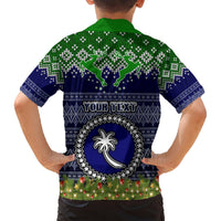 Personalised Chuuk State Christmas Hawaiian Shirt Coat of Arms Beautiful Merry Xmas Snowflake LT03 - Polynesian Pride