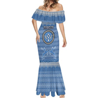 Kosrae Christmas Mermaid Dress Coat of Arms Beautiful Merry Xmas Snowflake LT03 - Polynesian Pride