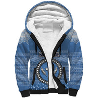 Kosrae Christmas Sherpa Hoodie Coat of Arms Beautiful Merry Xmas Snowflake LT03 Unisex Blue - Polynesian Pride