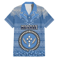 Personalised Kosrae Christmas Family Matching Mermaid Dress and Hawaiian Shirt Coat of Arms Beautiful Merry Xmas Snowflake LT03 Dad's Shirt - Short Sleeve Blue - Polynesian Pride