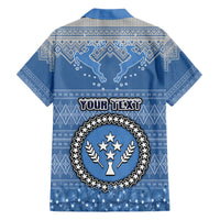 Personalised Kosrae Christmas Family Matching Short Sleeve Bodycon Dress and Hawaiian Shirt Coat of Arms Beautiful Merry Xmas Snowflake LT03 - Polynesian Pride