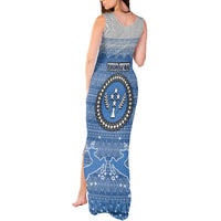 Personalised Kosrae Christmas Tank Maxi Dress Coat of Arms Beautiful Merry Xmas Snowflake LT03 - Polynesian Pride