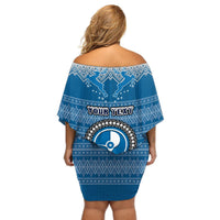 Personalised Yap Christmas Off Shoulder Short Dress Coat of Arms Beautiful Merry Xmas Snowflake LT03 - Polynesian Pride