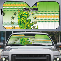 Cook Islands Va'a Race Auto Sun Shade Te Tatau Tattoos Sporty Style Green-White Color LT03 Green - Polynesian Pride