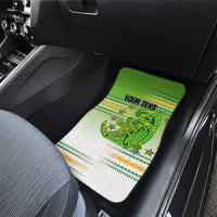 Personalised Cook Islands Va'a Race Car Mats Te Tatau Tattoos Sporty Style Green-White Color LT03 - Polynesian Pride