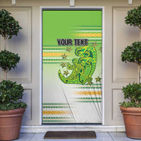 Personalised Cook Islands Va'a Race Door Cover Te Tatau Tattoos Sporty Style Green-White Color LT03 Green - Polynesian Pride