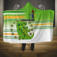 Cook Islands Va'a Race Hooded Blanket Te Tatau Tattoos Sporty Style Green-White Color LT03 - Polynesian Pride