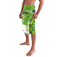 Personalised Cook Islands Va'a Race Lavalava Te Tatau Tattoos Sporty Style Green-White Color LT03 - Polynesian Pride