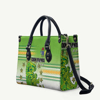 Cook Islands Va'a Race Leather Bag Te Tatau Tattoos Sporty Style Green-White Color LT03 Green - Polynesian Pride
