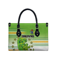 Cook Islands Va'a Race Leather Bag Te Tatau Tattoos Sporty Style Green-White Color LT03 - Polynesian Pride
