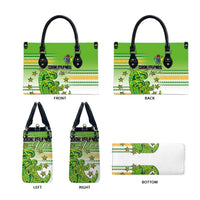 Cook Islands Va'a Race Leather Bag Te Tatau Tattoos Sporty Style Green-White Color LT03 - Polynesian Pride
