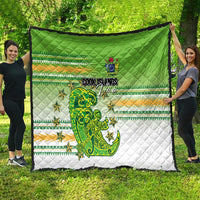 Cook Islands Va'a Race Quilt Te Tatau Tattoos Sporty Style Green-White Color LT03 - Polynesian Pride
