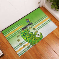 Cook Islands Va'a Race Rubber Doormat Te Tatau Tattoos Sporty Style Green-White Color LT03 - Polynesian Pride