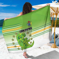 Cook Islands Va'a Race Sarong Te Tatau Tattoos Sporty Style Green-White Color LT03 One Size 44 x 66 inches Green - Polynesian Pride