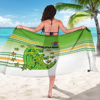 Cook Islands Va'a Race Sarong Te Tatau Tattoos Sporty Style Green-White Color LT03 - Polynesian Pride