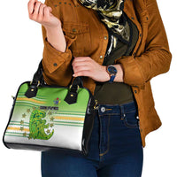 Cook Islands Va'a Race Shoulder Handbag Te Tatau Tattoos Sporty Style Green-White Color LT03 - Polynesian Pride