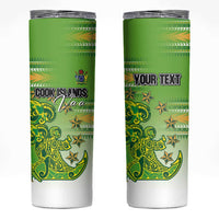 Personalised Cook Islands Va'a Race Skinny Tumbler Te Tatau Tattoos Sporty Style Green-White Color LT03 Green - Polynesian Pride