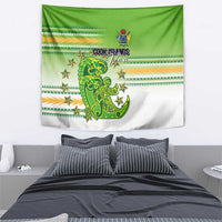 Cook Islands Va'a Race Tapestry Te Tatau Tattoos Sporty Style Green-White Color LT03 - Polynesian Pride