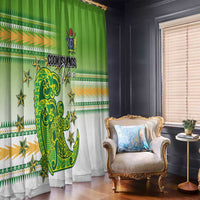Cook Islands Va'a Race Window Curtain Te Tatau Tattoos Sporty Style Green-White Color LT03 - Polynesian Pride
